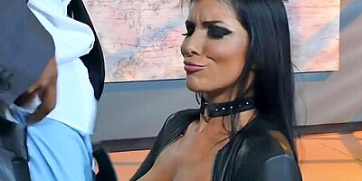 Huge Hooters Arousing Assasin Banging Big With Dark Haired, Black Penis And Romi Rain