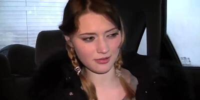 Cool car blowjob by ten prostitute Anika for a lot of cash