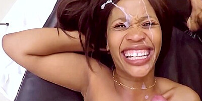 Hot Slutty African Brown Bunny Eating Foreign Producers Cum