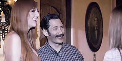 Lauren Phillips And Gabbie Carter - Huge Titted Babysitter Joins A Couple