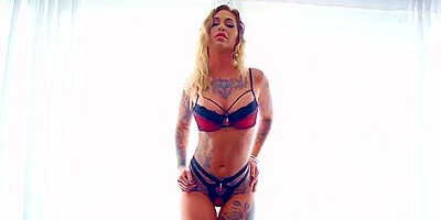 Busty Tattooed Babe Striptease - Kleio Valentien