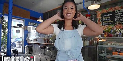 The Cafe Waitress Gets Creampied With Ameena Greene And J Mac