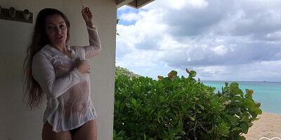 Public Beach Shower Solo With Dani Daniels
