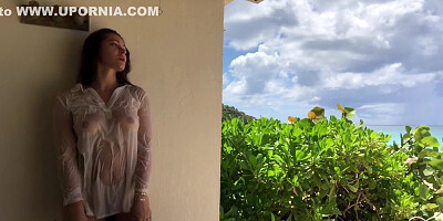 Public Beach Shower Solo With Dani Daniels