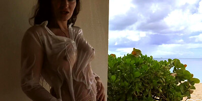 Public Beach Shower Solo With Dani Daniels