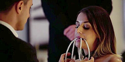 Three Guys Take Turns On Cara Saint-germain In Hot Stockings