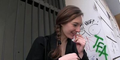 Pulled Euro Babe Blows Cock For Cash