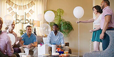 Diaper Shower With Is So Boring It Turns Into Gangbang Party - Casey Calvert