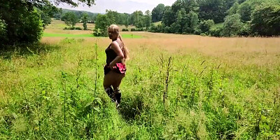 Hot German BBW enjoys sex and facial outdoors