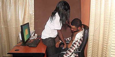 Skinny Ebony Woman Seduces Her Instructor