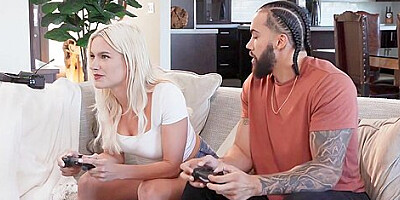 Controls The Cock With Gamer Girl, Kira Noir And James Angel