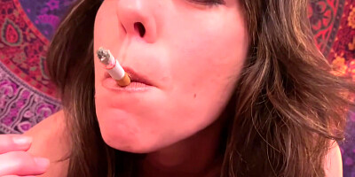 Smokes A Cigarette While She Sucks A Big Cock - Pov - Vera King