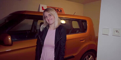 Driving slut public fucked in car outdoor by instructor