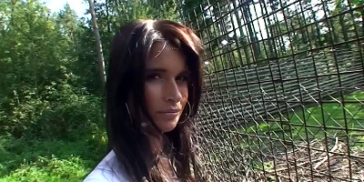Nessa Devil in amateur wife giving a blowjob in the outdoors