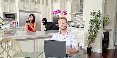 Teen 18+ Asian Gets Fucked Nasty By A Burglar