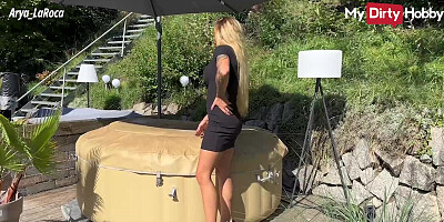 My Dirty Hobby - Horny amateur sprayed outdoors