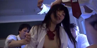 Ruri Narumiya nice Asian teen 18+ in school uniform rides cock