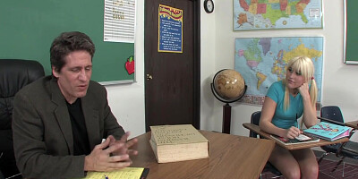 Light-Haired Schoolgirl Trades Hook-Up For Grades