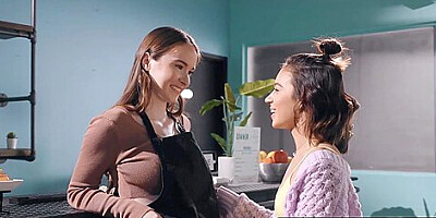 Aria Valencia And Hazel Moore In Cutesy Hazel And Arias Nipple Sucking Sex