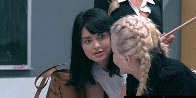 Lola Fae Helps Her Angry Teacher Katie Morgan Double Penetrating Her Bestie With Strapons - Teaser Video
