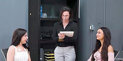 Study Dummies Pt 2 Whitney Wright And Eliza Ibarra - Lesbian - Brunette - Face Sitting - Lingerie - Masturbation - Office - Scissoring - Sixty-nine - Gway