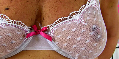 English gilf Dolly toys her pussy and fingers her arse