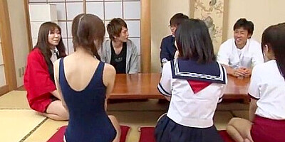 Exotic Japanese chick Mikan Kururugi, Riri Kouda in Hottest JAV video