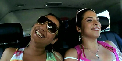 Genevieve and Ninel Garcia showing their asses