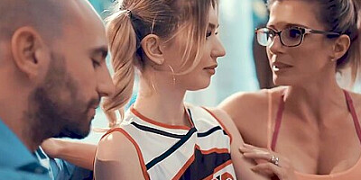 Amateur Couples Orgy Cheerleader Into Sex With Coach & Her Husband