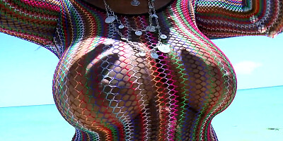 Heavy chested slut Aileen Ghettman teases outdoor