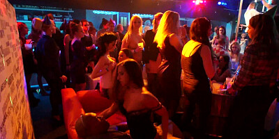 Sexy party chicks fucking in the club