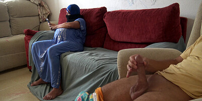 Muslim Stepmom Is Shocked! I Take Out My Huge Cock For Surprise Cumshot!