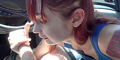 Violet Monroe And Conor Coxxx - Red-haired Bitch Gives Pov Blowjob In The Car