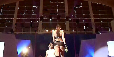Extreme Fetish Show On Public Show Stage