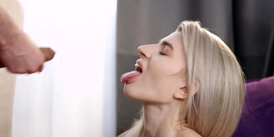 Boyfriend distract blonde gal from studying and fucks her well