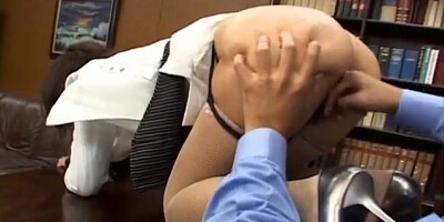 Mai Satsuki fucked with vibrator and cock at office