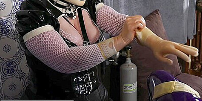 Miss Maskerade Latex Nurse Exam. Full Rubber Medical Gloves -1