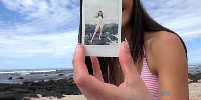 Emily Has Fun Flashing You At The Beach - ATKGirlfriends