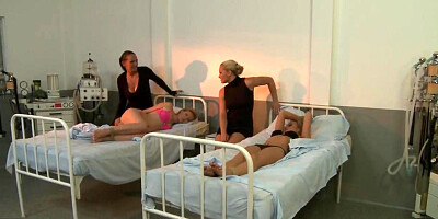 Kathia Nobili and Mandy Bright make out at the hospital