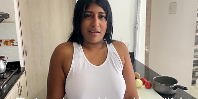 Milf Stepmom Enjoys Making Breakfast And Fucking Her Big Cock Stepson