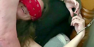 Wife In Handcuffs And Blindfolded