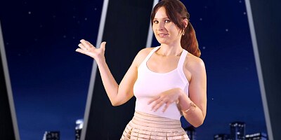 TV Hoster got naked during a news show. FANTASY TV