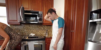Stepmom is going to punish him for not cleaning the kitchen