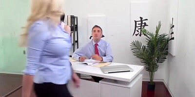 Ryan Conner And Keiran Lee - Busty Sucks And Fucks Cock In The Office