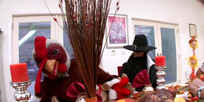 Gianna Michaels gets her pussy stuffed with cock on Thanksgiving day