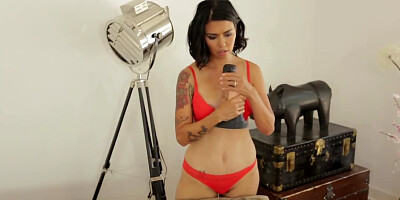 Dirty stepmom trains young teenager's asshole with giant dildo