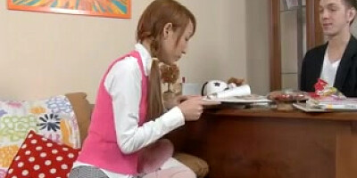 Scorching asian redhead gets ass-fuck screw and creampie