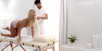 Horny Blonde Seduced By Masseur And Fucked Sensual