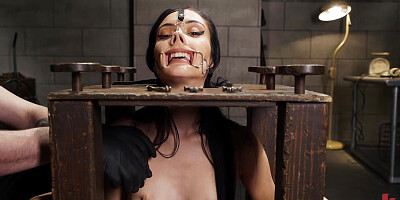 BDSM submissive petite teen 18+ whipped and pussytoyed by CMNF