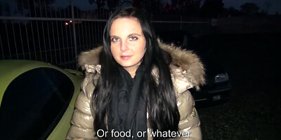 A young girl is offered cash for sex in a lot